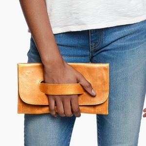 Able Mare Handle Clutch in Cognac Leather (never used)